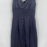 Betsy and Adam Y2K  Satin Cocktail Dress Sz 6 USA Rosette Ruched Whimsigoth Wedding Photo 3