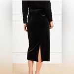 Talbots black velvet stretch midi skirt. Size Medium. NWT. Photo 1