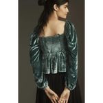 Anthropologie Long-Sleeve Luxe Cutwork Velvet Blouse Size Large Photo 1