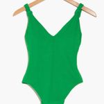 Sanctuary One-Piece Swimsuit High Cut w Ruched Straps Kelly Green Women’s S 4-6 Photo 2