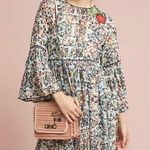 Bhanuni By Jyoti x Anthropologie libra embroidered tunic dress blue green Size 12 Photo 0