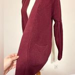 Anthropologie Knitted & Knotted Posie Chunky Burgundy Cardigan Sweater Size S Photo 2