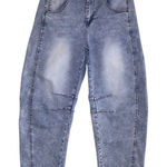 & Other Stories High Rise Barrel Jean Women L Blue Trendy Slouchy Grunge Boho Stretch Everyday Photo 0