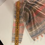 Joseph A  Heathered Pastel Stripe Lightweight Tassel Fringe Sweater Size Medium Photo 7