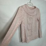 Sag Harbor Asymmetrical Cowl Neck Metallic Pink Sweater Size PM Photo 4