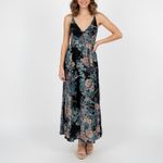 Free People  Intimately Black Floral Maxi Dress Spaghetti Strap V Neck S Photo 8