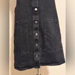 SO EUC  Black and Silver Juniors Button Front Pinafore Dress size XL Photo 2