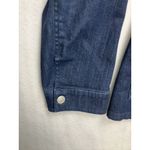 Chico's Platinum Denim Jacket Womens Large Dark Wash Military Style Button Front Photo 3