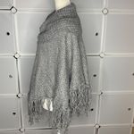 Uno Core Gray Knit Cowl Neck Poncho Sweater OS Size undefined Photo 1