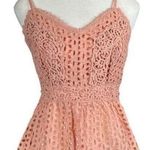 Japna  Sleeveless Eyelet & Appliqué Top in Peachy Pink Color, Size S. Photo 0