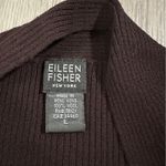 Eileen Fisher 100% Wool Dark Brown Ribbed Long Sleeve Open Cardigan Size L Photo 4