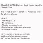 Franco Sarto  Black Leather Oxford Lace up Heels Photo 6