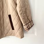 Laura Ashley Beige Diamond Quilted Button Chore Jacket Brown Corduroy Trim Large Photo 3