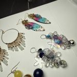 Dangle Drop Pierced Earrings Lot Of 4 Variety Mostly Bead / Beaded Photo 8