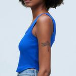 Madewell Dark Blue The Tailored Crop Tank in Sleekhold Photo 3