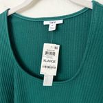 Bar III [] Forest Green Rib Knit Bodycon Scoop Neck Long Sleeve Shirt NWT Size XL Photo 7