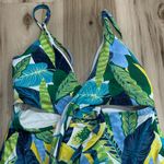 Aerie  Full Coverage One Piece Wrap Tie Tropical Swimsuit Women’s Large Long Photo 3