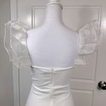 Lulus Angelic Appearance Classic White Ruffled Bodycon Midi Dress Size M NWOT Photo 3