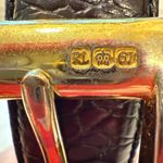 Ralph Lauren Alligator Leather Belt Gold Buckle Designer Womens Size 34 Photo 1