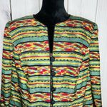 Adrianna Papell 100% Silk Jacket Sz 16 Geometric Multicolor Lined Vintage Photo 1