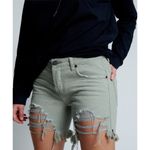 One Teaspoon NEW Sz 24 00 Green Super Khaki Stevies Slim-Fit Boyfriend Short Photo 3