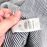 frame denim FRAME Striped Navy Multi Linen Blend Long Sleeve Button Front Shirt Size XS Photo 5