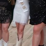 12th Tribe Anna White Rhinestone Mesh Mini Dress Photo 3