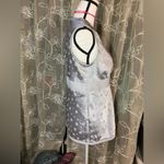 Attention Gray Polka Dot Plunge Tank Top Blouse Photo 2