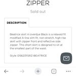 CARMAR Black Beatrice Zip Front Skirt with Reflective Side Zipper size 26 Photo 2