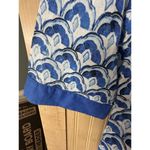 Sigrid Olsen  100% Linen Blouse Size Medium Blue White Resort Wear Top Beach NWT Photo 2