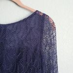 BHLDN Talbot‎ Runhof Navy Blue Lace Long Sleeve Dress Photo 3
