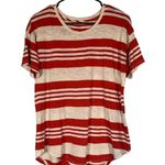 Madewell Red & White Striped Cotton Short Sleeve Scoop Neck Women Sz M Photo 0