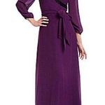 Badgley Mischka purple beaded trim maxi dress Photo 0