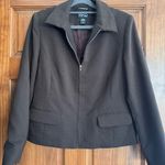 Ny&co NY & . Full Zip City Stretch Blazer Jacket Women’s 8 Chocolate Brown Office Photo 0