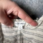 Cotton Candy LA Women Small‎ Striped Adjustable Strap Distressed Hem Crop Top Tan Photo 1