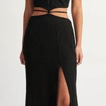 PEARL & CAVIAR Black Cut Out maxi Dress cotton viscose blend size xs/small sexy Photo 0