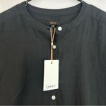NWT Quince Gauze Short Roll Sleeve Button Front Black Top Size XS Photo 5