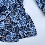 Tory Burch Blue Floral Print 100% Cotton Tunic Style Blouse- Size 6 Photo 9