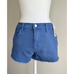 L'Agence L’AGENCE Audrey Jean Shorts Mid Rise Cut Off Blue Stretch Denim US 25 NWT Photo 4