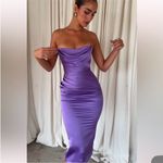 House Of CB House‎ of CB SANTANA VIOLET SATIN STRAPLESS CORSET MIDI DRESS NWOT size XS Photo 3