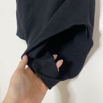 Topshop  black waffle knit milk maid off shoulder bodysuit size 4-6 Small Photo 2