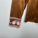 MISA Los Angeles  Brown MicroSuede Embroidered Top Blouse SZ XS Boho Hippie NWOT‎ Photo 1