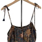 Madewell  Silk Cold Shoulder Tie Tassel Straps Sea Floral Crop Top size Large Photo 5