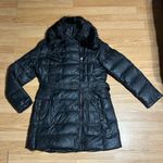 Vince Camuto Women's Lg.  black Belted Puffer Coat with removable fur collar Photo 2