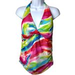 Ralph Lauren Lauren  Rainbow Twist Front Mesh Halter Swim Top Coastal Vacation 12 Photo 1