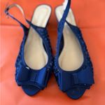 J.Renee Navy Lace Slingback Heels with Bow Blue Size 9.5 Photo 2