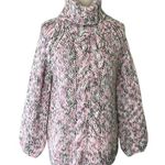 POL Chunky Knit Turtleneck Sweater - Pink and Gray Photo 0