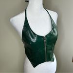Tiger Mist  Dark Green Faux Leather halter top size S NWT Photo 3