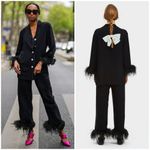 Sleeper ππ Party Pajama Top with Feathers ~ Black Large Photo 6