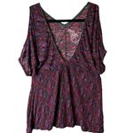 Free People  Vintage Y2K Butterfly Logo Deep Vee Open Shoulder Top Blouse Size XS Photo 1